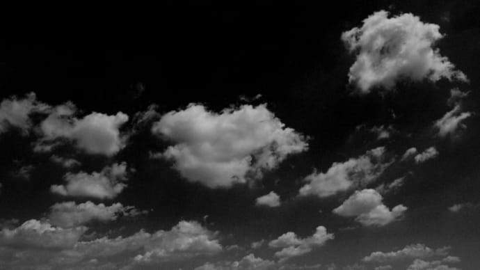 迫力有る夏の雲を求めて(モノクロ)