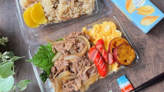 今日の2食弁当~牛めし弁当&鶏五目おこわ