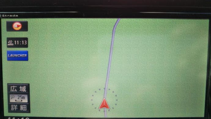 ナビで見る田舎の一本道