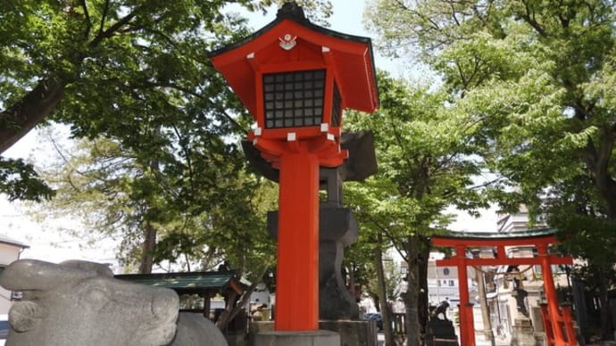 深志神社　灯篭　蕪懸魚（かぶらげぎょ）