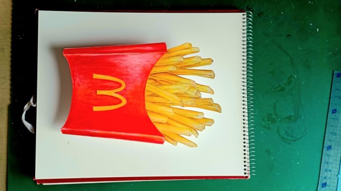 色鉛筆でフライドポテト🍟を描いてみた‼️