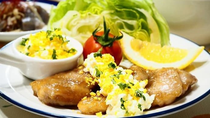 揚げない☆チキン南蛮＆セロリとトマトの中華あえ献立☆