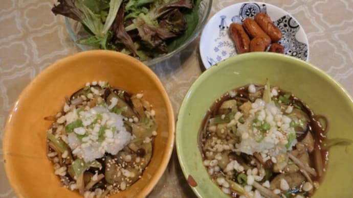 ナスのぶっかけそばが美味しかったので、また作りました。