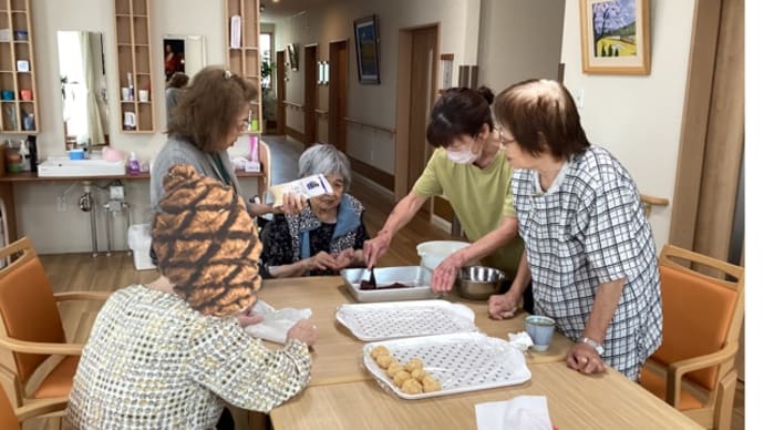 おはぎ作り