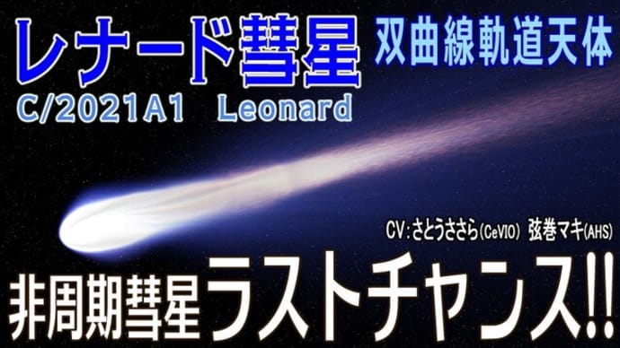 【臨時配信・彗星(comet)】レナード彗星 C/2021 A1 Leonard 観望撮影ラストチャンス！彗星を見るチャンスはこの1回だけ！いつどの位置に見えるの？軌道も紹介
