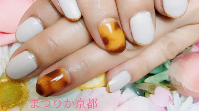 ネイルデザイン:べっ甲アート