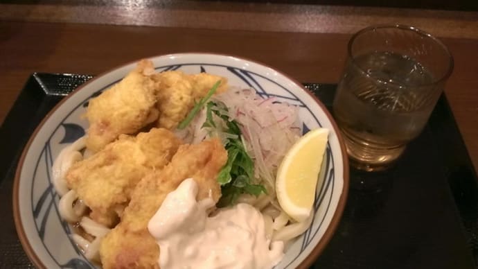 界隈・○亀製麺 で タル鶏天ぶっかけ