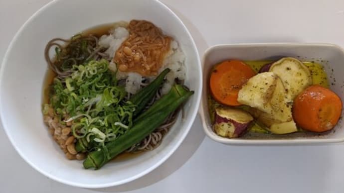 おろし納豆蕎麦でBSTBS2のカープ中継観戦