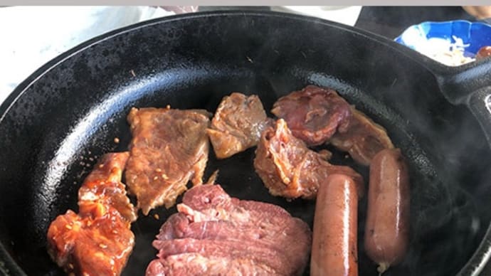 作業の合間のバーベキューはカセットコンロで充分です。