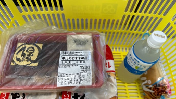 今日の夕食はうなぎ弁当に