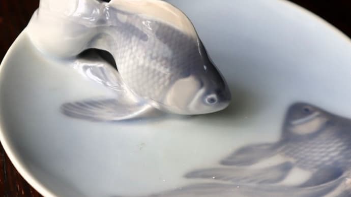 ロイヤルコペンハーゲンのファンテイル(金魚)のフィギュリン付きトレイ、手に入れました。