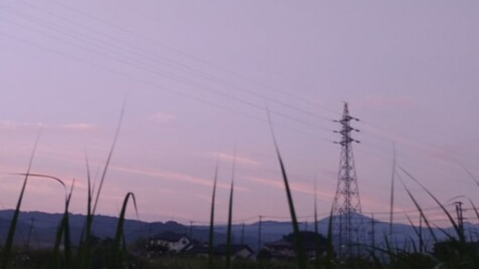 下弦の月とうっすら雲の空