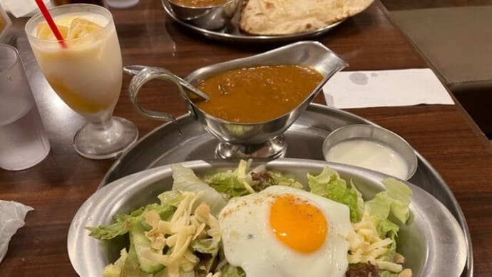 サラダライスキーマカレー