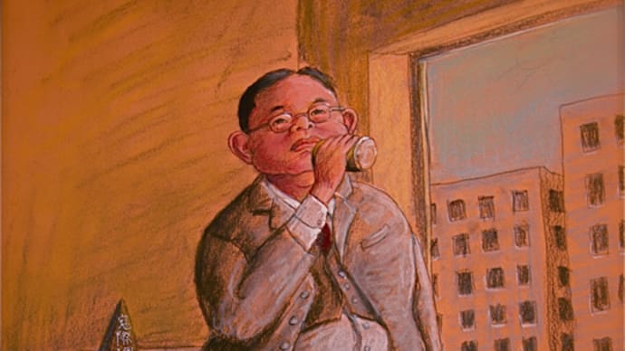 パステル画・ビールの絵「窓際居座り族」