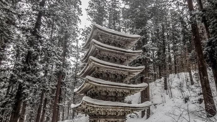 白銀の東北旅 その6 羽黒山五重塔No.2