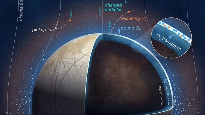 木星の衛星エウロパの地下海に供給される酸素の量は少ない？ 探査機“ジュノー”の観測データから分かったこと