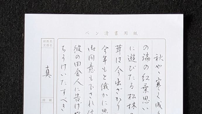 書道教室 11月号 ペン 上級課題 仕上げ ~電話にもめげず…;~