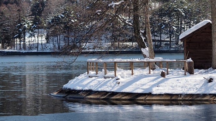 ★雪景色がきれいな木崎湖畔を走る🚘️　2024