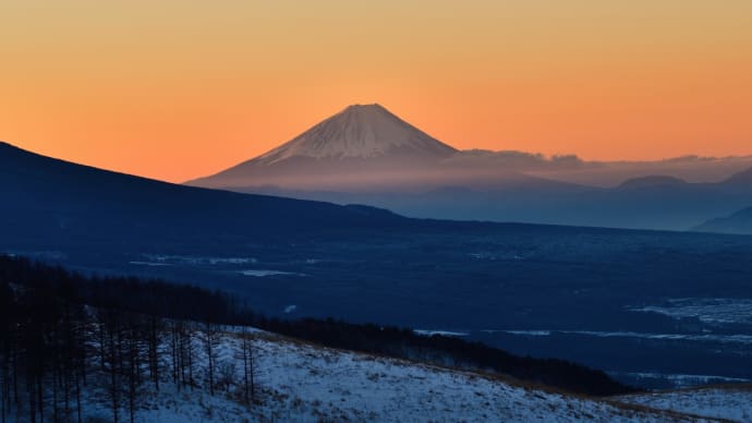 霧ケ峰高原からの朝焼けと、白樺湖の霧氷・・・　☆ダイヤモンドダストは出現せず　2月16日撮影