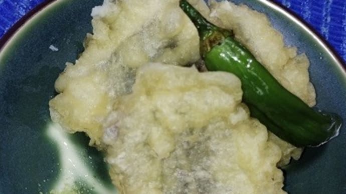 【06/04昼食】鱧てんぷら、抹茶塩でいただいたんだね:D