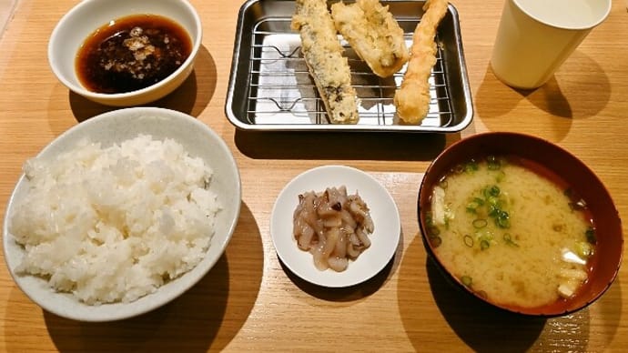 天麩羅処ひらお(天神アクロス福岡店)でうま海(み)定食(2022年9月13日)
