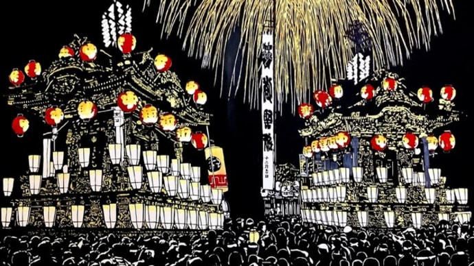 切り絵「秩父夜祭」 F60号