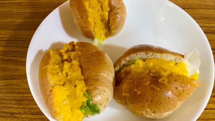 かぼちゃ🎃サンドイッチ♪試食(*´艸`)