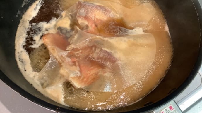 冷凍赤魚の煮付(^o^)/