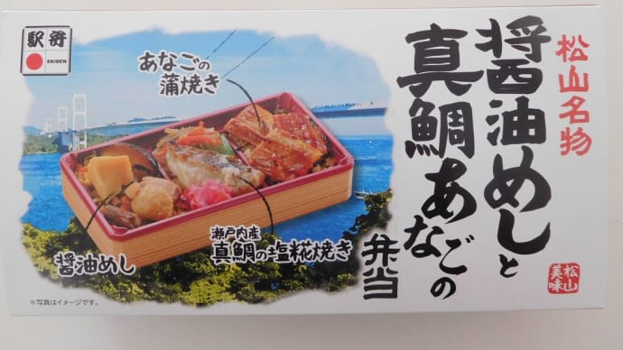 駅弁手帳 №111 松山名物醤油めしと真鯛あなごの弁当