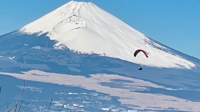 富士山とパラグライダーの共演