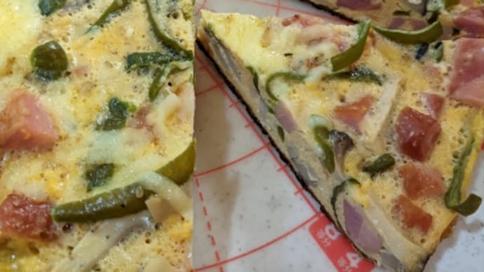 フライパンいっぱいのベーコンと野菜のキッシュ