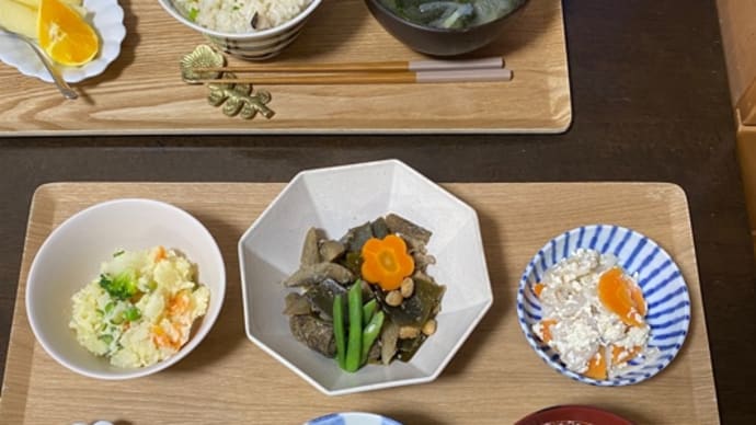 根菜と大豆製品　助産院は和食でごはん