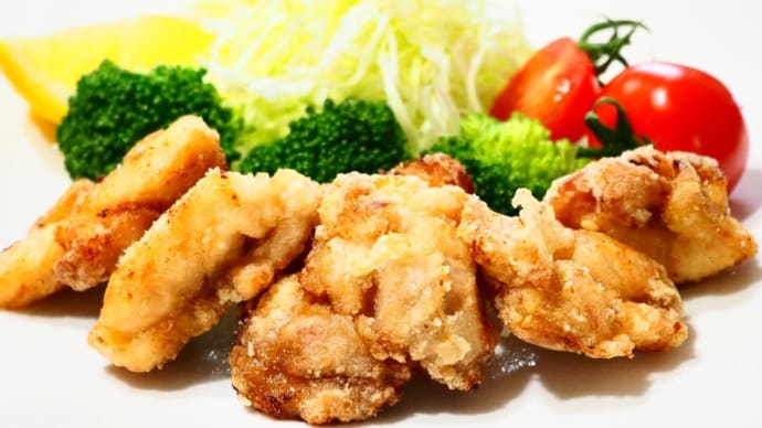 ♪鶏のから揚げ&豆ごはん献立♪