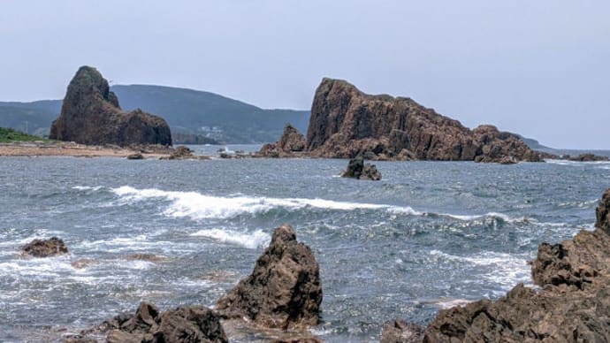 深浦 行合崎 (ゆきあいざき) ニッコウキスゲ 十二湖 青池 途中に デュエットフォン