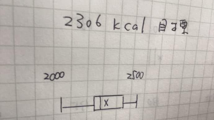 直近7日間の総消費 目標2306kcal
