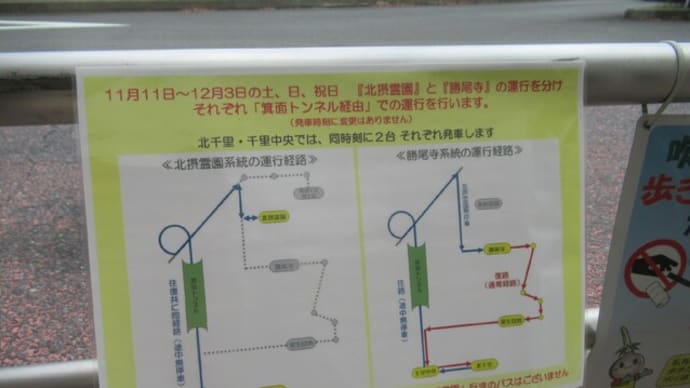 2023年紅葉シーズン、勝尾寺へのバスの状況