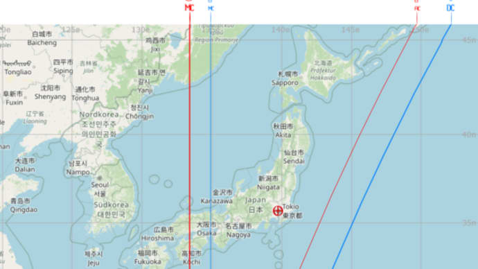6月11日 射手座満月の地図