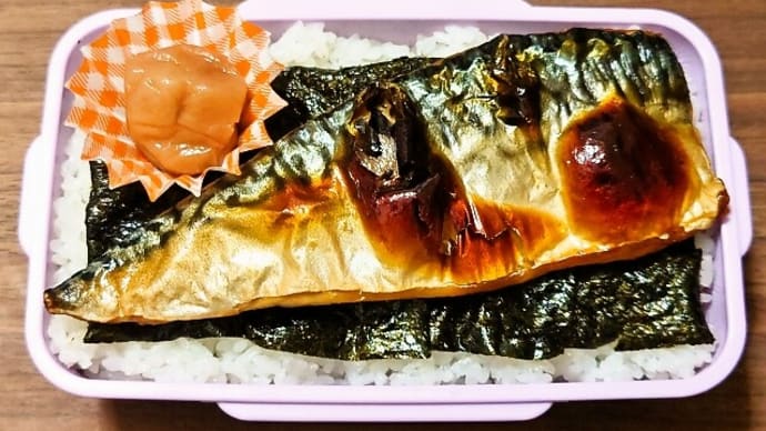 今日の手作り弁当(焼きさば・のり弁当)(2024年6月4日)