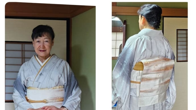 歩けることが幸せだとつくづく思いました・・・感謝 今日は着物で教室に‼