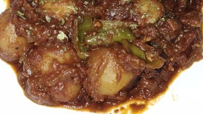 【05/20晩御飯】ジャガイモの赤ワイントマト煮、一度試してみたかったんだね:P