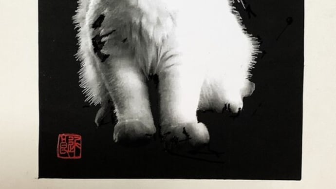 切り絵「白猫」　2Lサイズ