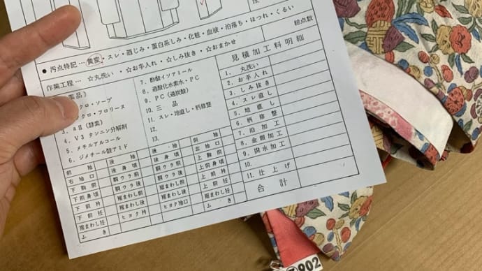 本日は『小紋』のお着物をお手入れ!