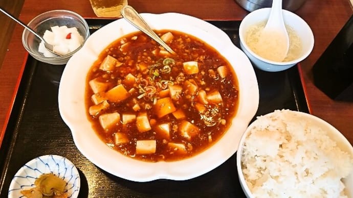 中華料理 張記餃子房（茅場町店）で麻婆豆腐定食（2023年7月3日）
