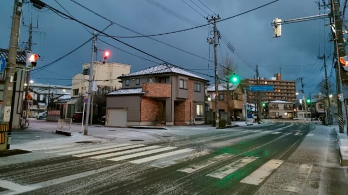 新潟市内でも雪