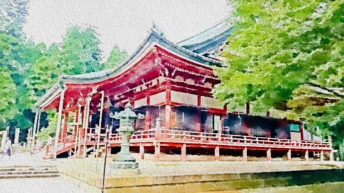 比叡山 東搭地区大講堂(重要文化財)と阿弥陀堂の鐘楼
