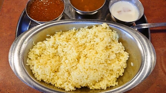 インド定食ターリー屋（茅場町店）で2色カレー定食（キーマ・きのこミックス）（2021年6月1日）