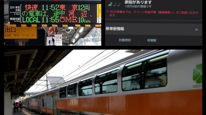 宿直勤務明け乗って見ました 青梅線グリーン車