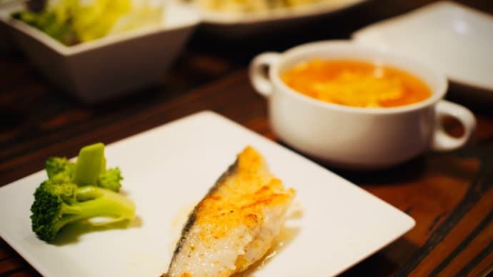 タラのバタームニエルの夕食