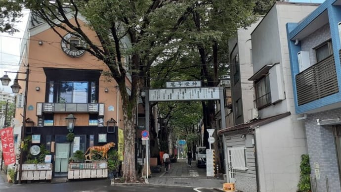 通り雨の後の鬼子母神表参道