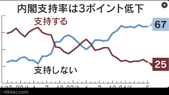 #岸田文雄内閣支持率25%に低下 #国会論戦評価せず66% #日経世論調査